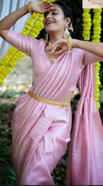 Fancy Party Wear Lichi Silk Saree with Beautiful Zari Art