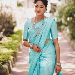 Premium Festival Wear Lichi Silk Saree with Heavy Zari