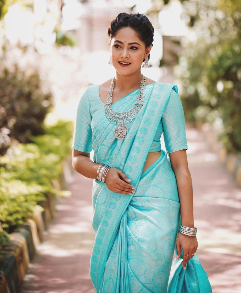 Premium Festival Wear Lichi Silk Saree with Heavy Zari