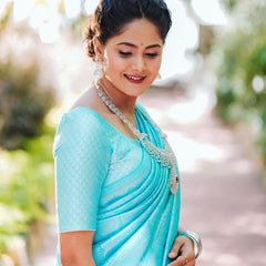 Premium Festival Wear Lichi Silk Saree with Heavy Zari