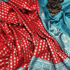 Designer Wear Lichi Silk Saree with Luxurious Zari Finish