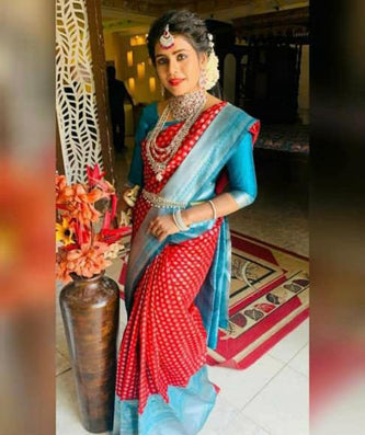 Designer Wear Lichi Silk Saree with Luxurious Zari Finish