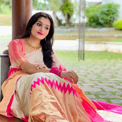 Luxurious Lichi Silk Saree with Exclusive Zari Weaving