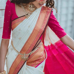 Glamorous Lichi Silk Saree with Stunning Zari Craftsmanship