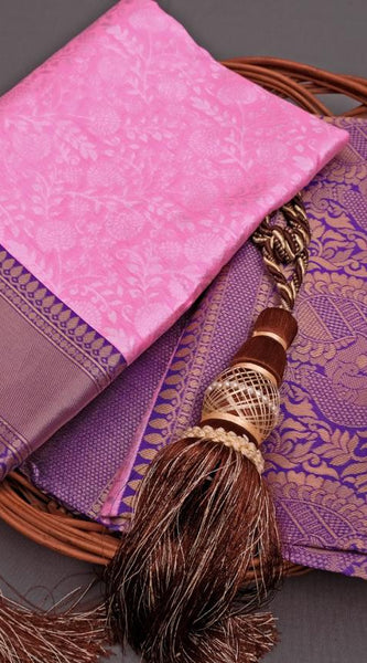 Pure Soft Lichi Silk Saree with All-Over Zari