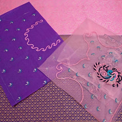 Pure Soft Lichi Silk Saree with All-Over Zari