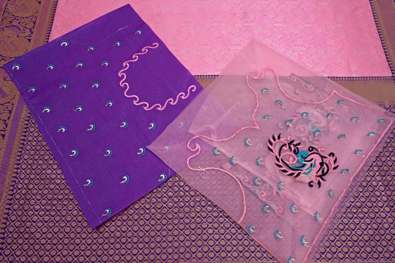 Pure Soft Lichi Silk Saree with All-Over Zari