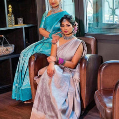 Grand Occasion Lichi Silk Saree with Fancy Zari Art