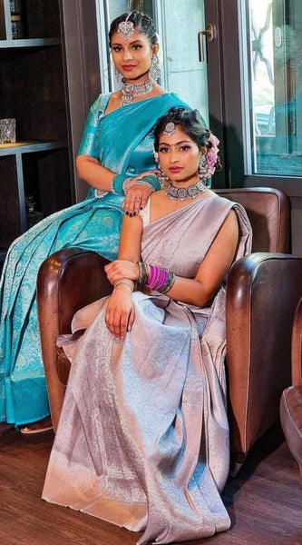 Grand Occasion Lichi Silk Saree with Fancy Zari Art