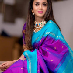 Festive Special Lichi Silk Saree with Heavy Zari Design