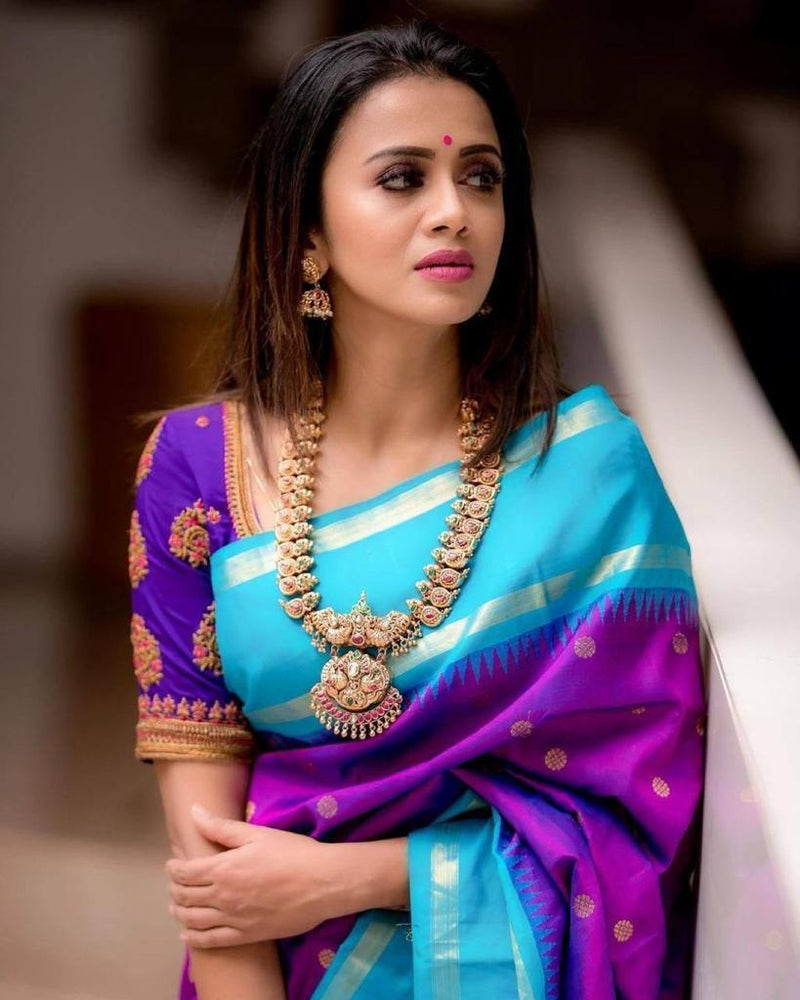 Festive Special Lichi Silk Saree with Heavy Zari Design
