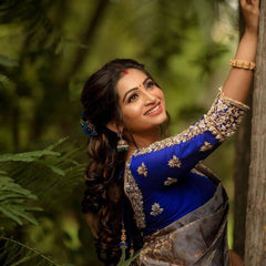 Royal Designer Lichi Silk Saree with Fancy Zari Border