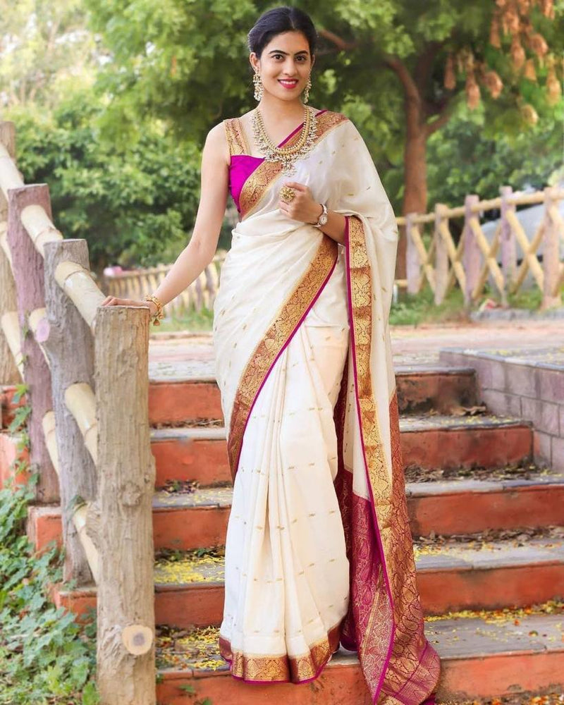 Gorgeous Bridal Lichi Silk Saree with Zari Embroidery