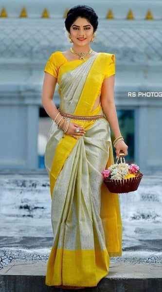 Festive Glamour Lichi Silk Saree with Heavy Zari Work