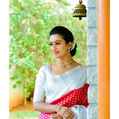 Premium Wedding Collection Lichi Silk Saree with Zari Work
