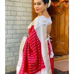 Premium Wedding Collection Lichi Silk Saree with Zari Work