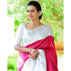 Premium Wedding Collection Lichi Silk Saree with Zari Work