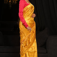 Bridal Wedding Wear Lichi Silk Saree with Heavy Zari