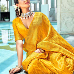 Bridal Wedding Wear Lichi Silk Saree with Heavy Zari