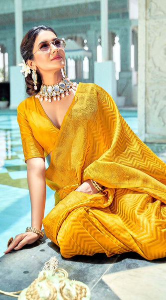 Bridal Wedding Wear Lichi Silk Saree with Heavy Zari