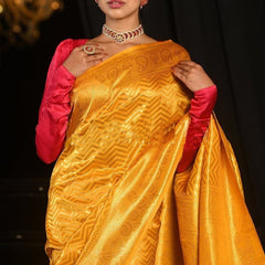 Bridal Wedding Wear Lichi Silk Saree with Heavy Zari
