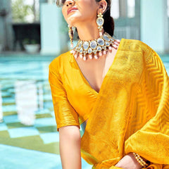 Bridal Wedding Wear Lichi Silk Saree with Heavy Zari