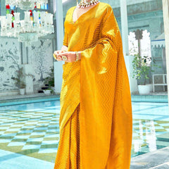 Bridal Wedding Wear Lichi Silk Saree with Heavy Zari