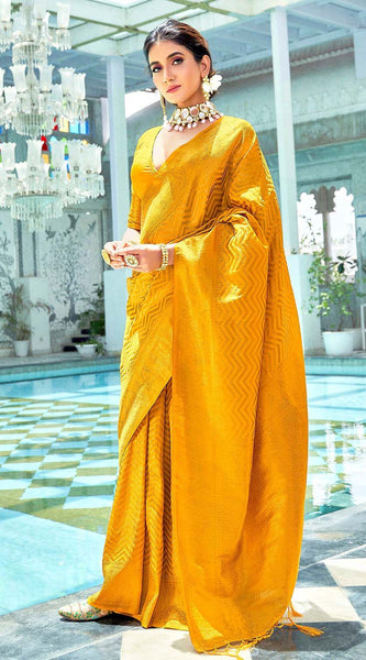 Bridal Wedding Wear Lichi Silk Saree with Heavy Zari