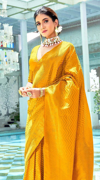 Bridal Wedding Wear Lichi Silk Saree with Heavy Zari