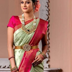 Fashion Trend Lichi Silk Saree with Intricate Zari Design