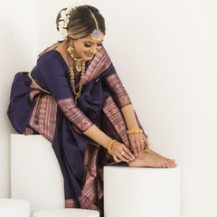 Luxurious Soft Lichi Silk Saree with Traditional Zari Art