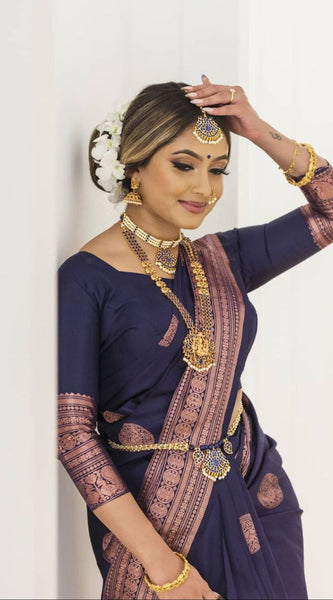 Luxurious Soft Lichi Silk Saree with Traditional Zari Art