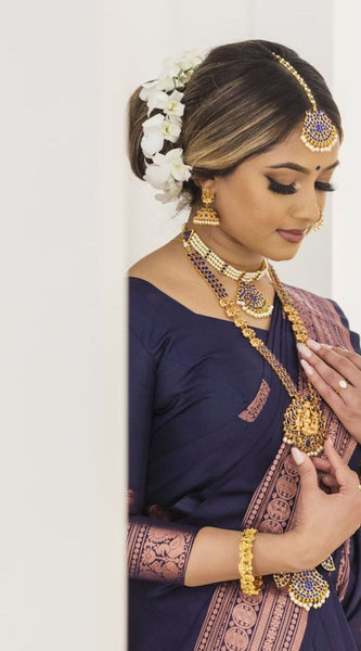Luxurious Soft Lichi Silk Saree with Traditional Zari Art
