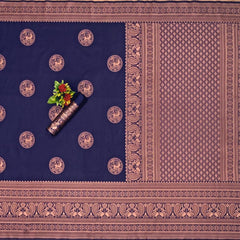 Luxurious Soft Lichi Silk Saree with Traditional Zari Art