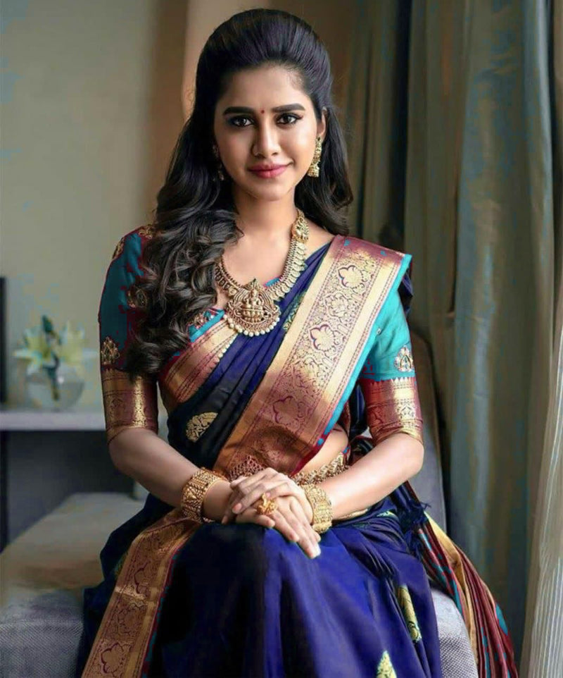 Designer Lichi Silk Saree with Exquisite Zari Detailing