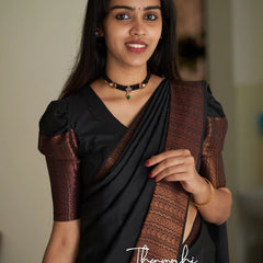 Stunning Ethnic Wear Lichi Silk Saree with Premium Zari Green