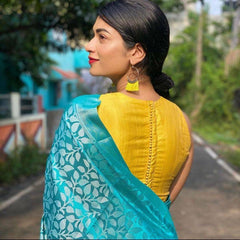 New Trend Lichi Silk Saree with Intricate Zari Weaving Blue