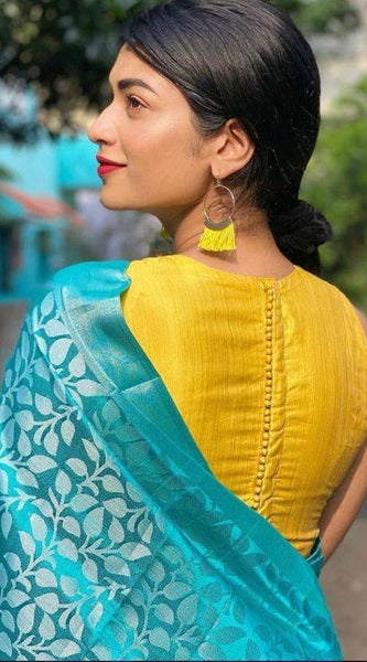 New Trend Lichi Silk Saree with Intricate Zari Weaving Blue