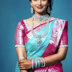 Luxury Silk Saree with Lichi Fabric & Exquisite Zari Art