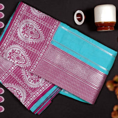 Luxury Silk Saree with Lichi Fabric & Exquisite Zari Art
