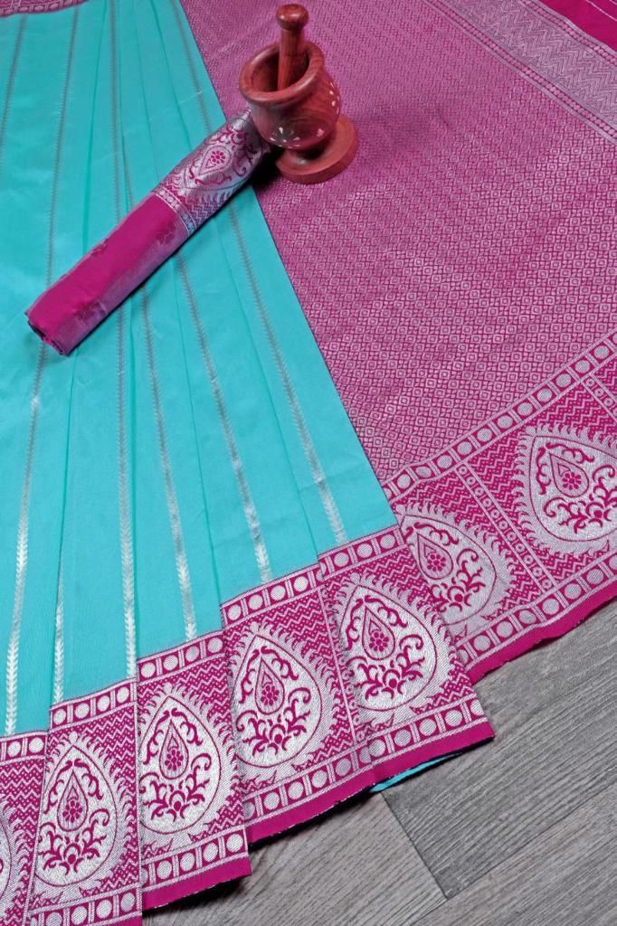 Luxury Silk Saree with Lichi Fabric & Exquisite Zari Art