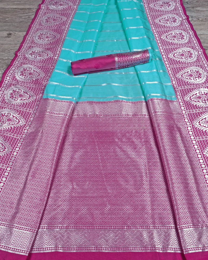Luxury Silk Saree with Lichi Fabric & Exquisite Zari Art
