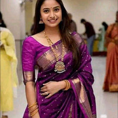 Elegant Saree with Rich Lichi Silk & Designer Zari Work Wine
