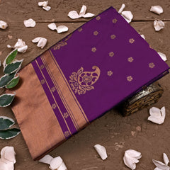 Elegant Saree with Rich Lichi Silk & Designer Zari Work Wine