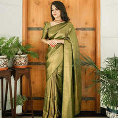 Elegant Designer Lichi Silk Saree with Classy Zari Pattern