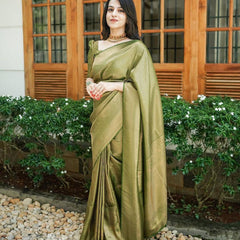Elegant Designer Lichi Silk Saree with Classy Zari Pattern
