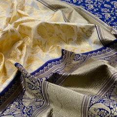 Party Wear Soft Lichi Silk Saree with Zari Pallu
