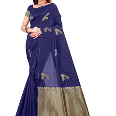 Traditional Ethnic Lichi Silk Saree with Zari Design