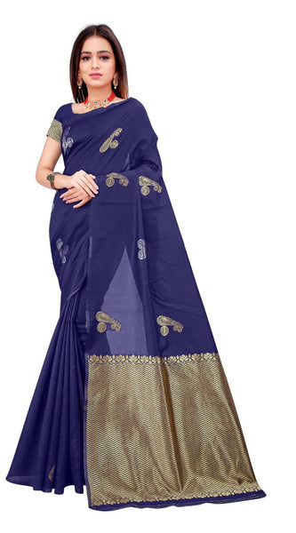 Traditional Ethnic Lichi Silk Saree with Zari Design