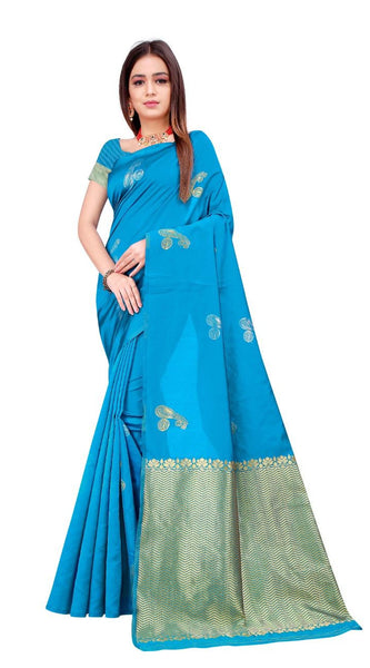 Traditional Ethnic Lichi Silk Saree with Zari Design